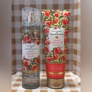 NEW B&BW x Vera Bradley Peach Blossom & Nectar  fragrance and body cream set